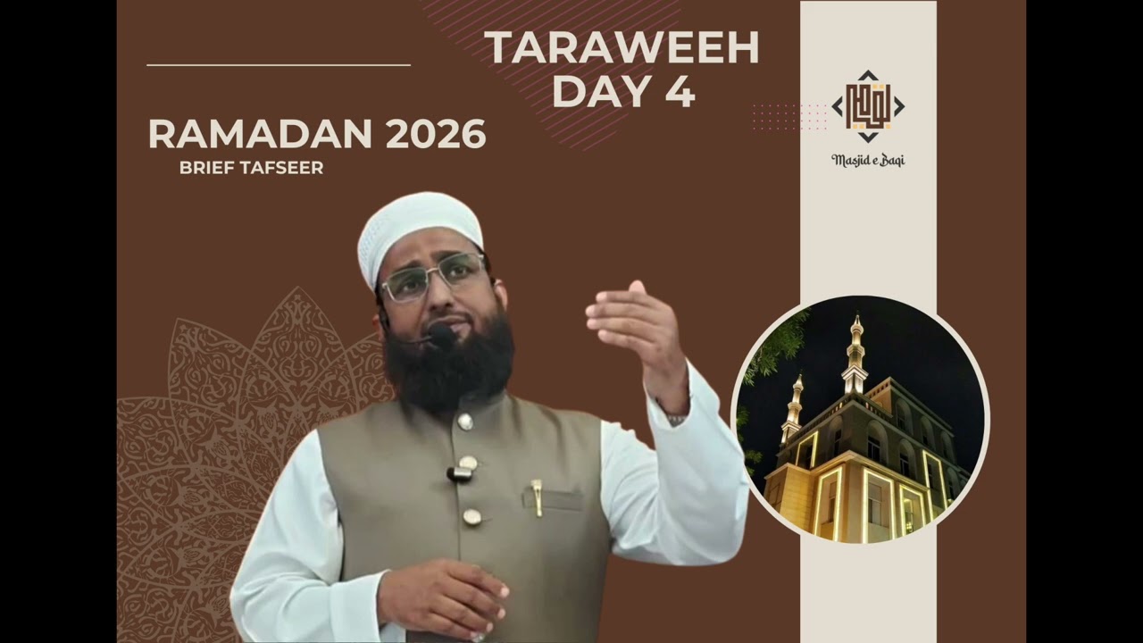 Day 4 - Taraweeh @ Masjid E Baqi Rd No.12 Banjara Hills - Khulasa By Dr Mufti Mohammad Azam Nadwi.