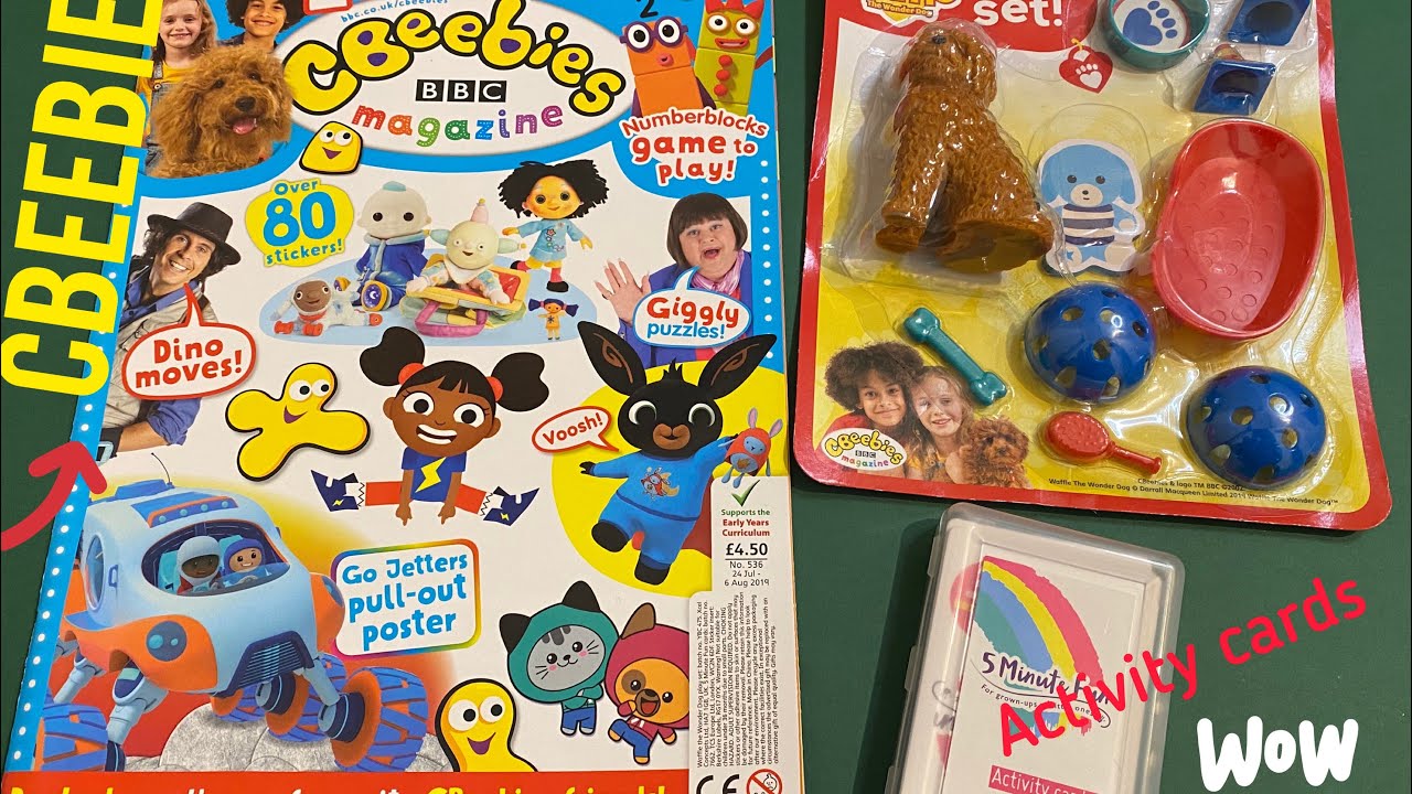 CBEEBIES MAGAZINE (2 GIFTS INCLUDED) WAFFLE THE WONDER DOG 🐕 AND ACTIVITY CARDS 😃😁😁👍💎
