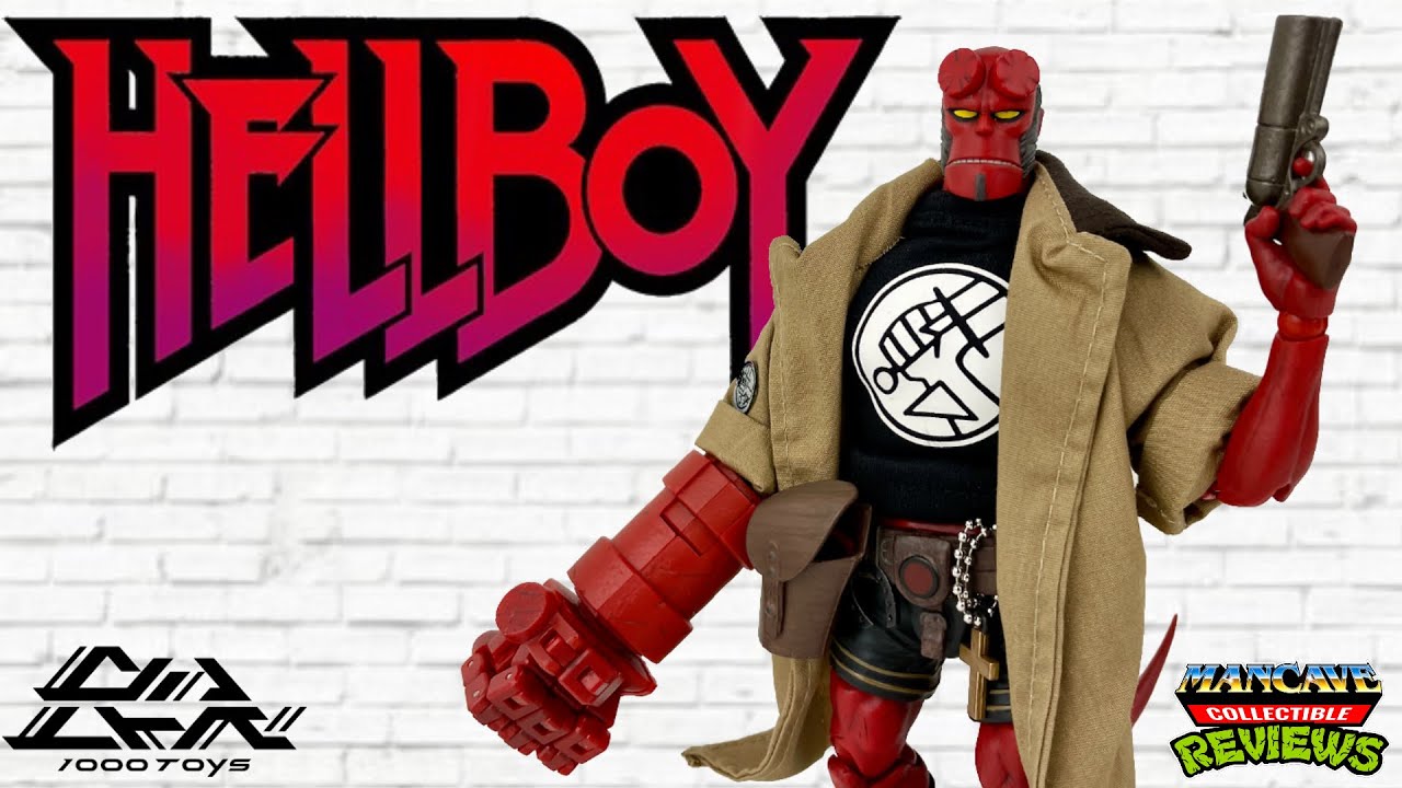 1000 Toys Hellboy 1/12 Scale Action Figure PX Previews Exclusive BPRD Shirt and Size Comparison