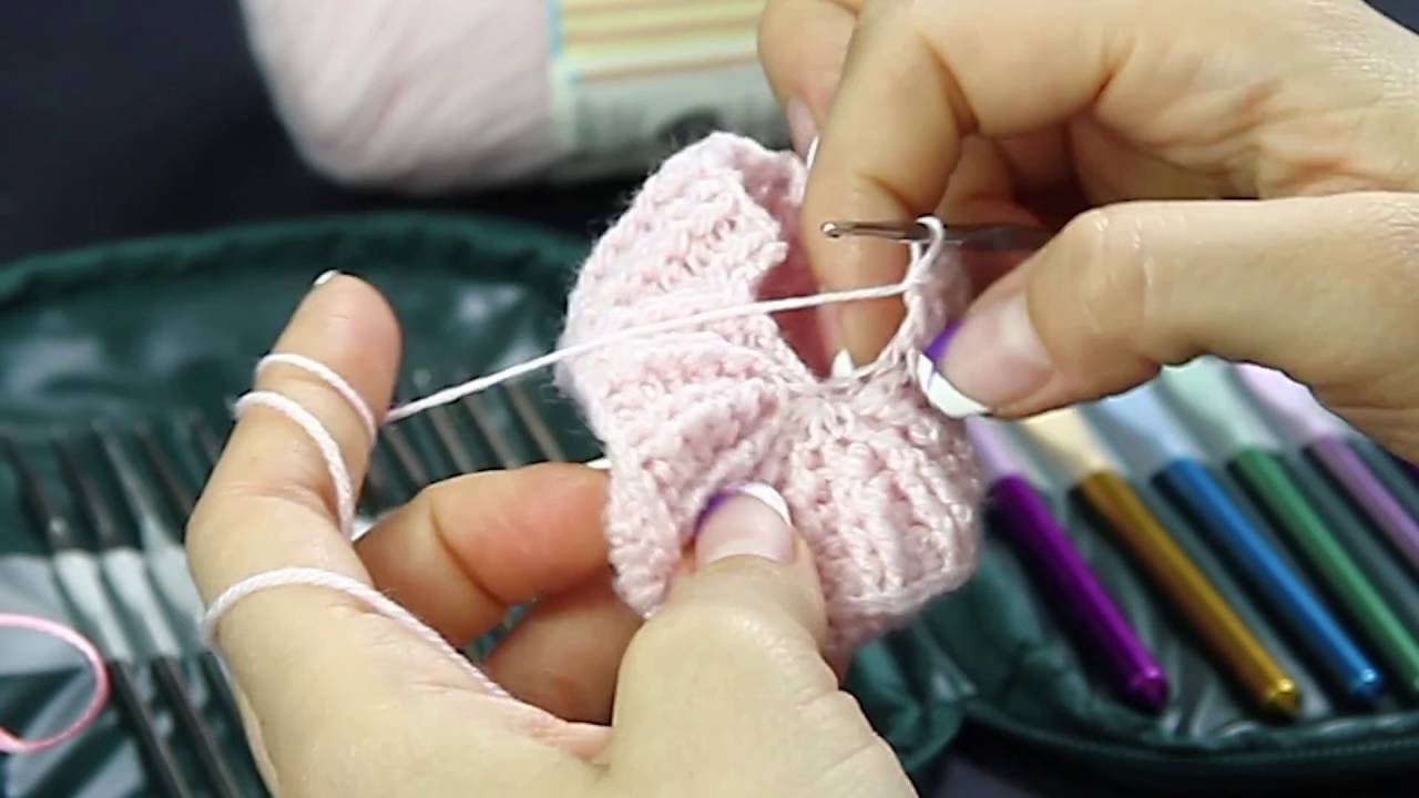 Scarpette ad uncinetto con PomPom - Parte 3 - DIY baby chrochet pink Shoes - Full HD 1080p
