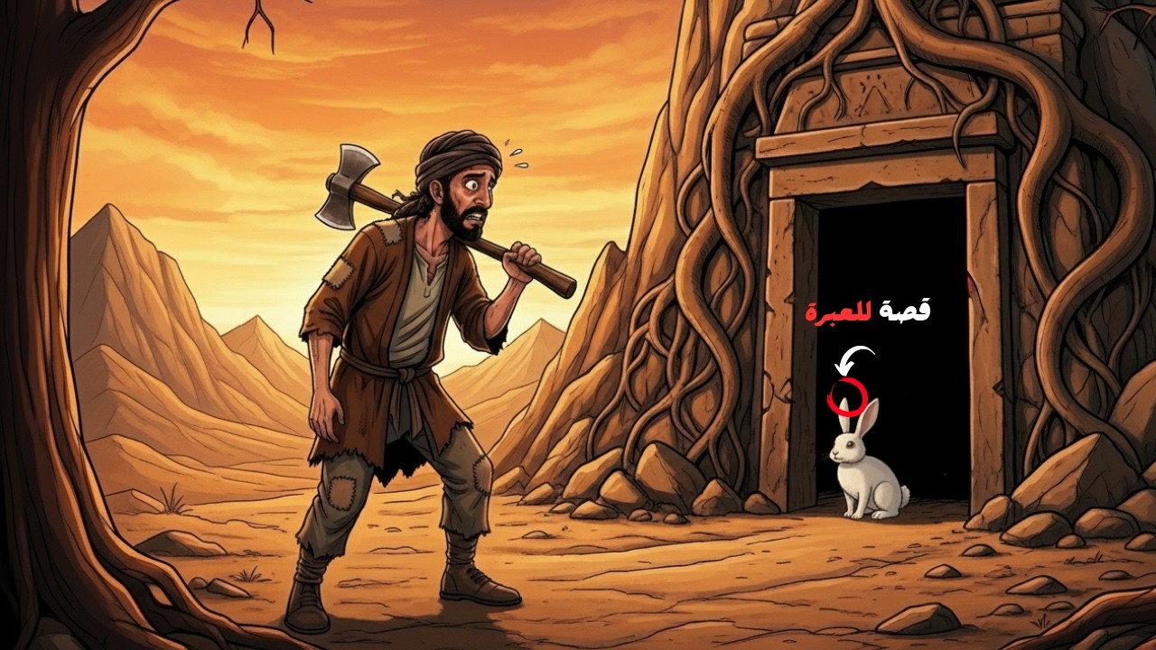 #قصة الحطاب الذي لحق بأرنب غريب إلى مغارة مهجورة! فكان بانتظاره شيخ يملك مفتاح كنوز الأرض !