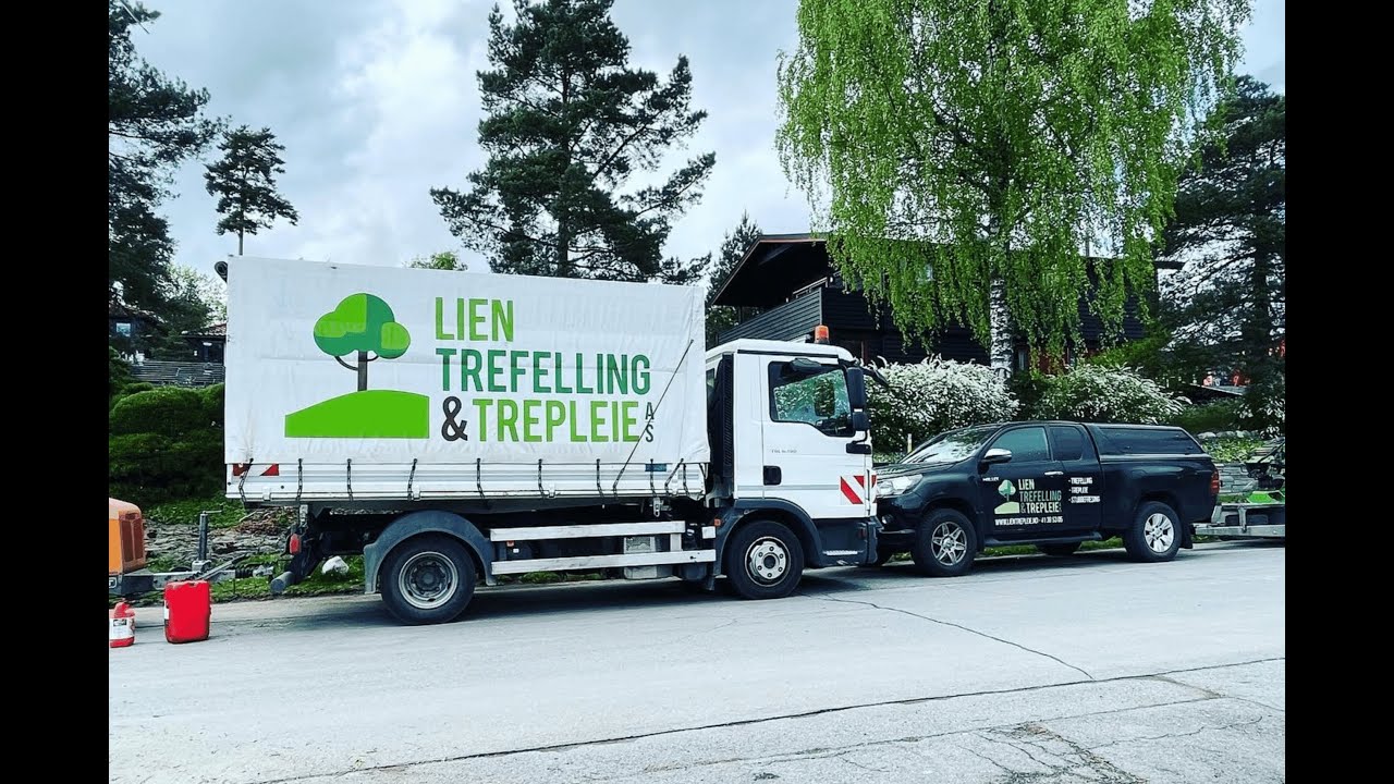 Lien Trepleie & Utemilj&oslash; &ndash; Profesjonell trefelling og uteomr&aring;der filmet fra luften