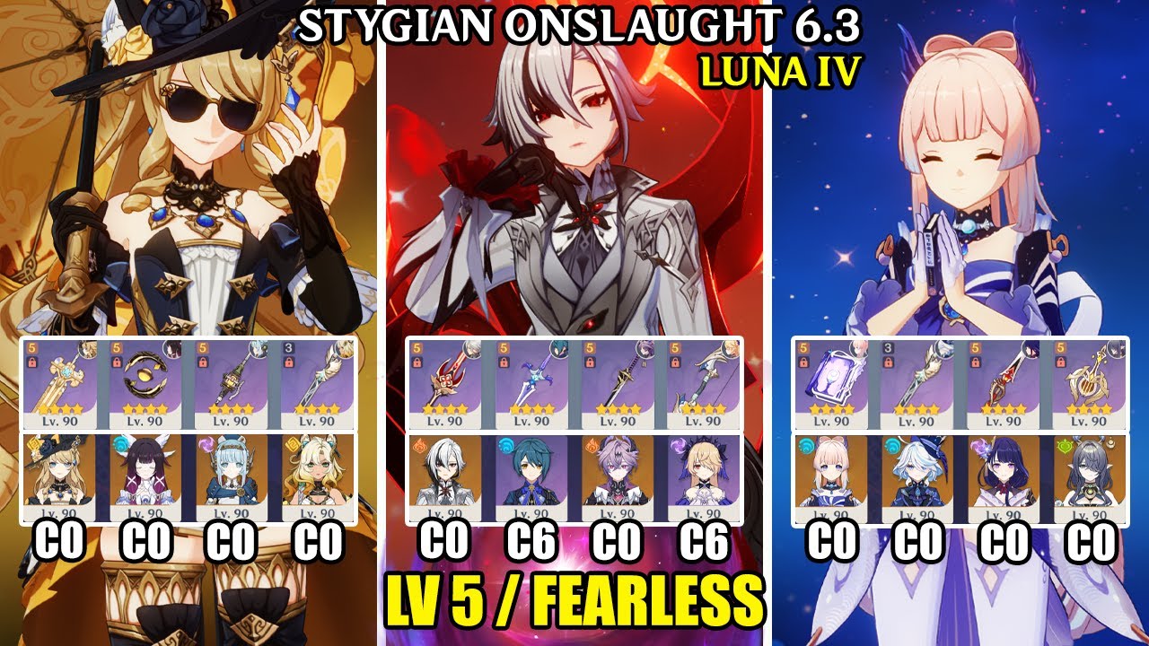 Stygian Onslaught 6.3 - Lv 5 Fearless | C0 Navia C0 Arlecchino C0 Kokomi | Genshin Impact 【原神】