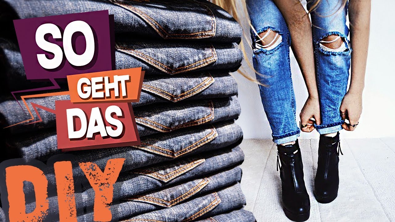KIM in selbstgemachten ZERRISSENEN JEANS ┋DIY┋GESTALTE deine eigene Jeans!