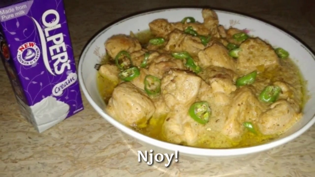 Chicken White Handi, makhani handi with Olper's Cream