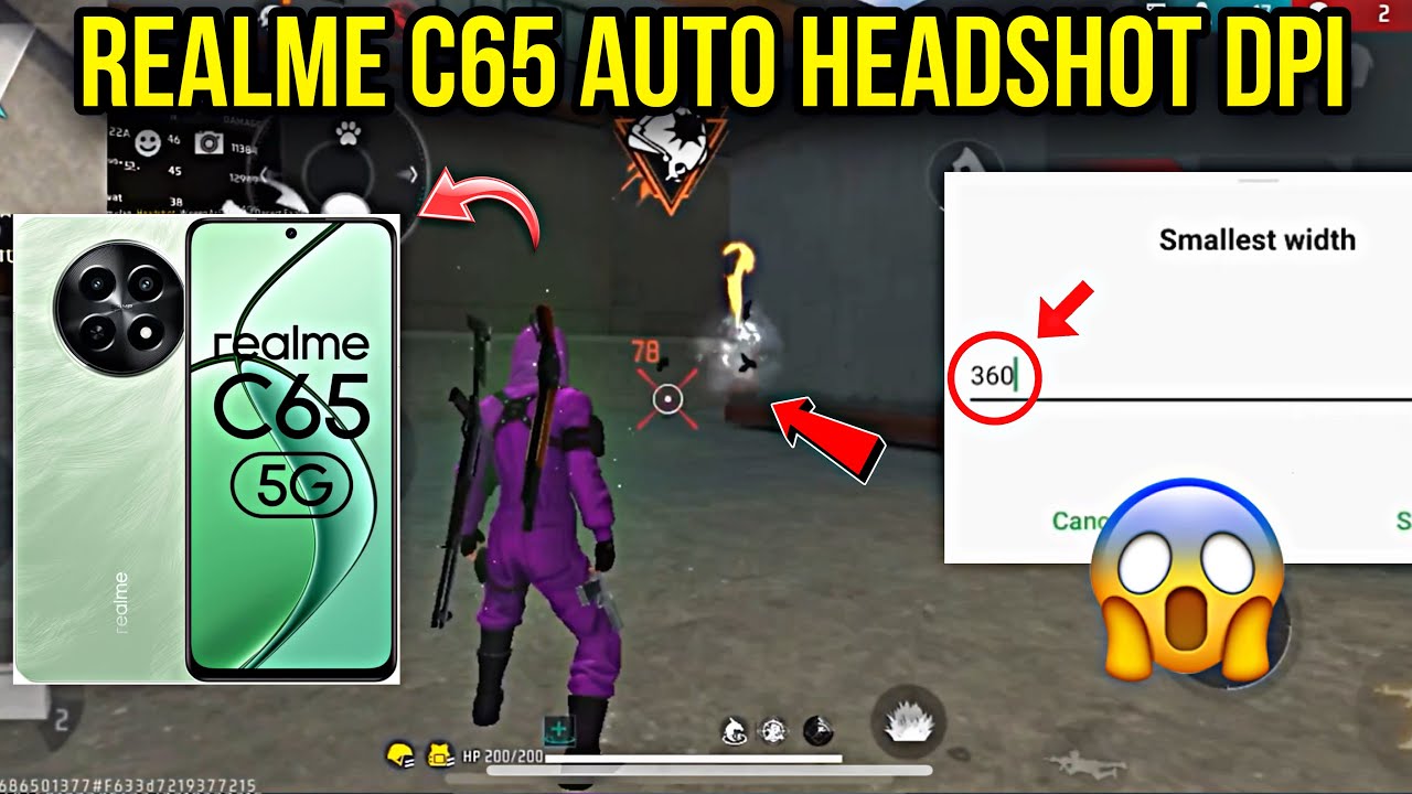 Realme c65 dpi setting free fire || best dpi for realme C65 smartphone 