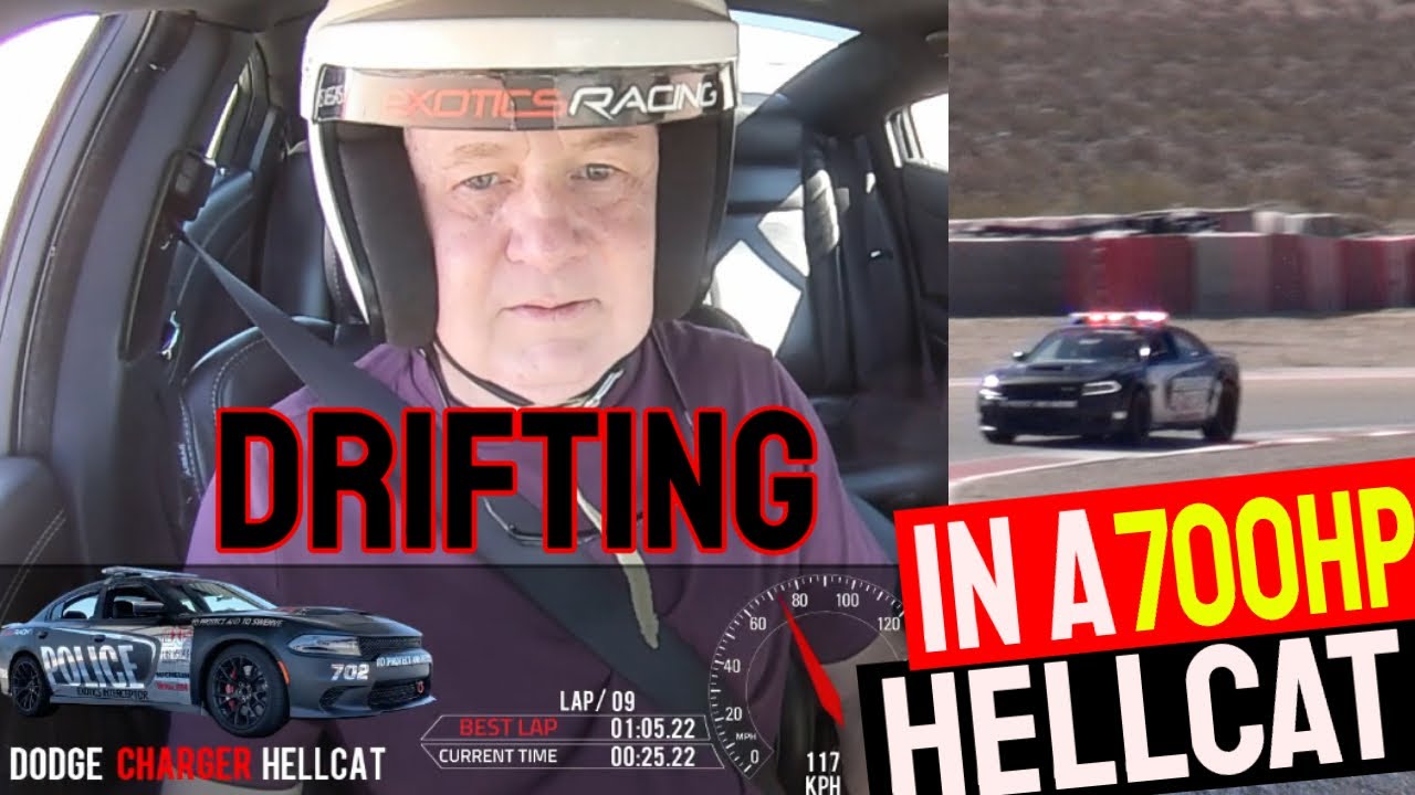 Дрифт на 700-сильной полицейской машине HellCat на скорости...
