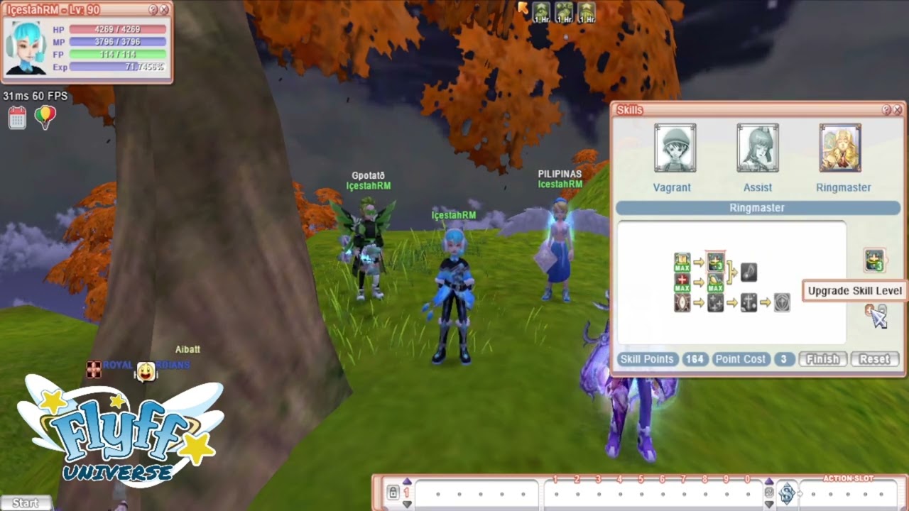 FLYFF UNIVERSE  LEVEL 90 RINGMASTER SKILL BUILD FOR HARD MODE DUNGEON