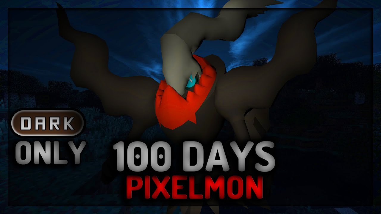 I Spent 100 Days In Minecraft Pixelmon With Dark Types Only!