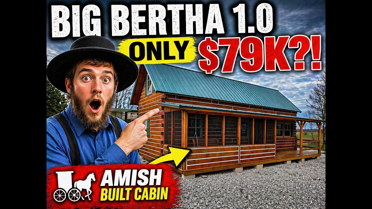 AMISH BUILT CABIN - AMISH MADE CABINS - TOUR OF BEAUTIFUL, OVER 700 SQUARE FOOT AMISH PREFAB CABINS