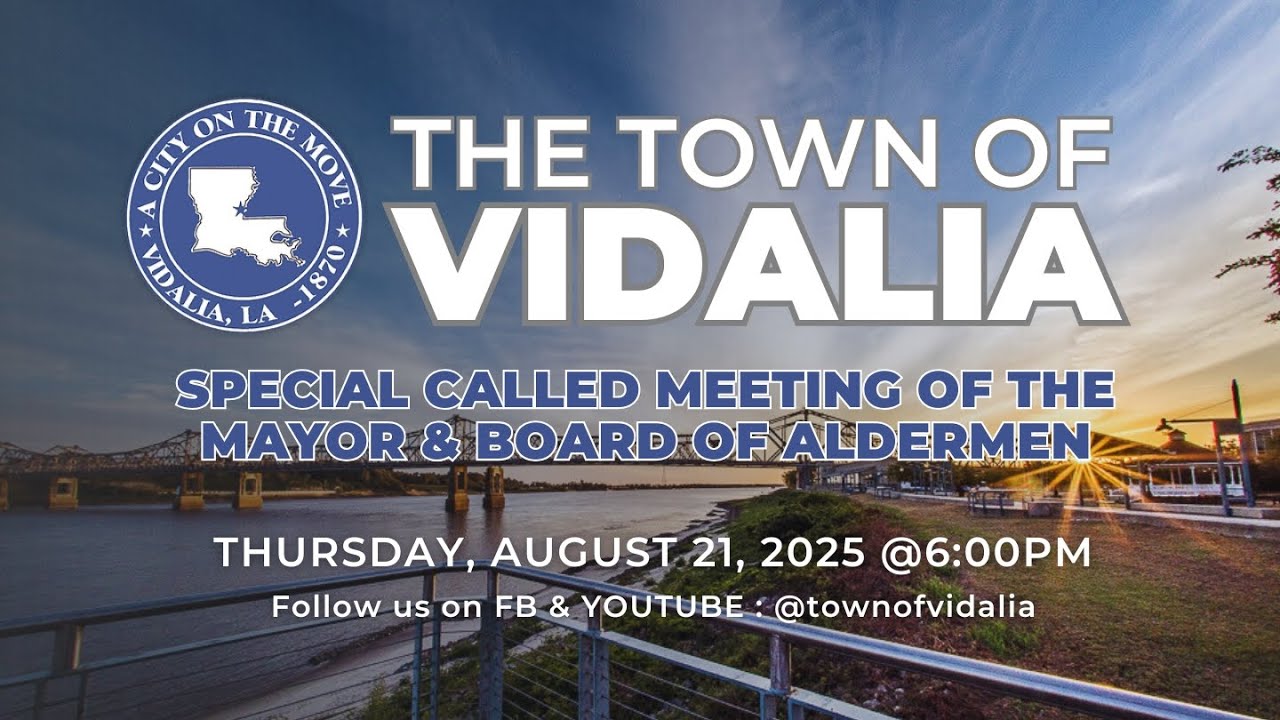 Town of Vidalia: Special Called Meeting 8-21-25