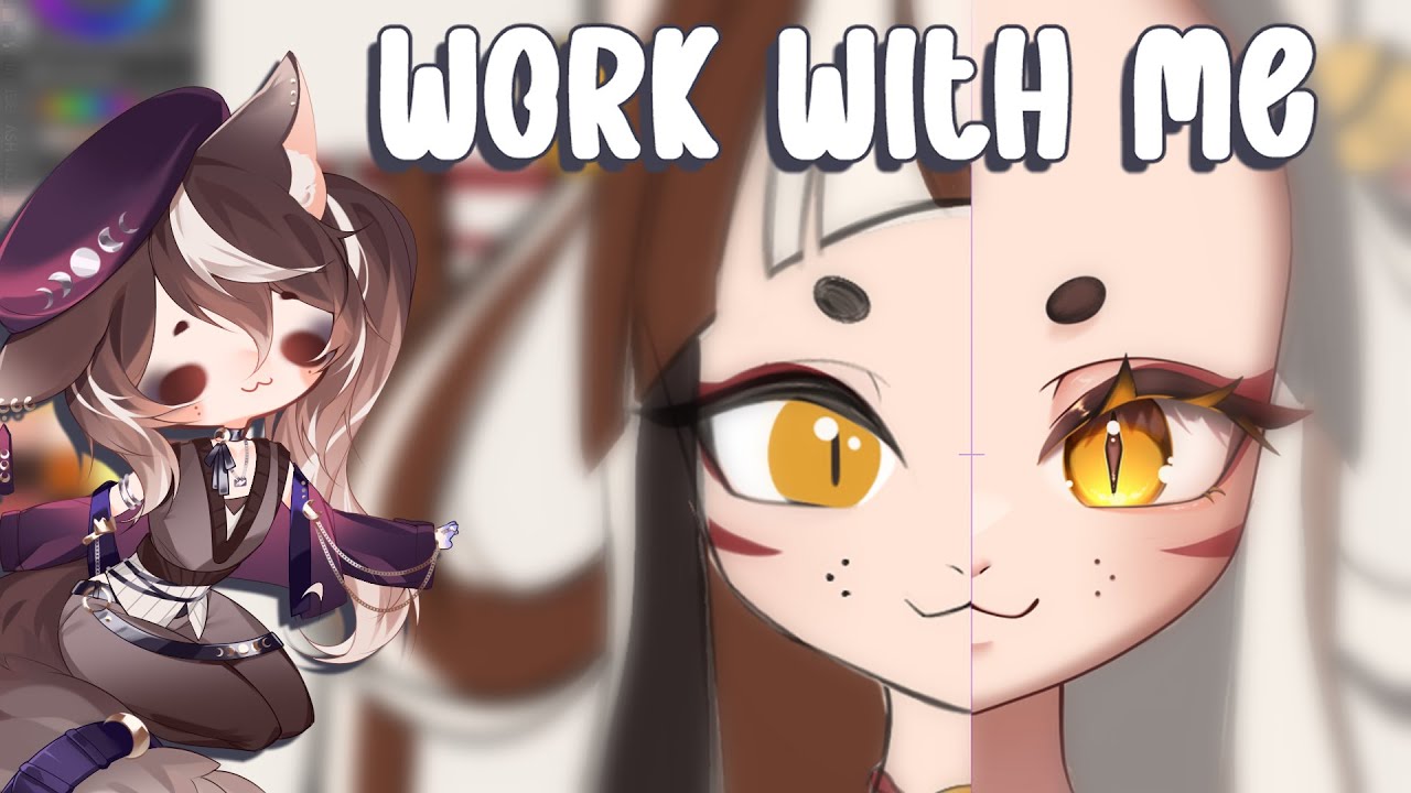 ✨ Work With Me | VTuber Face Drawing | Chill LoFi to co-work with ♡