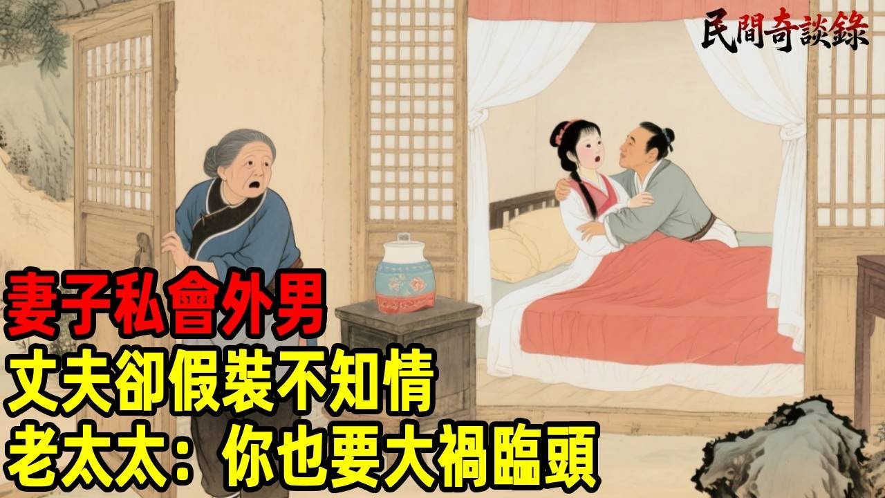 妻子私會外男，丈夫卻假裝不知情，老太太：你也要大禍臨頭...【民間奇談錄】#民間故事 #台灣傳說 #懸疑故事 #銀髮頻道 #懷舊故事 #助眠故事
