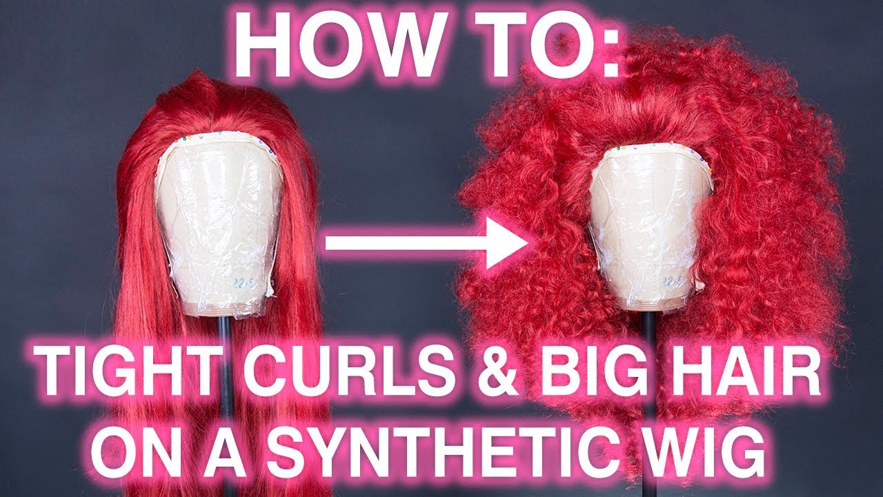 How To Style Tight Perm Rod Curls and Teased Hair on a Synthetic Wig