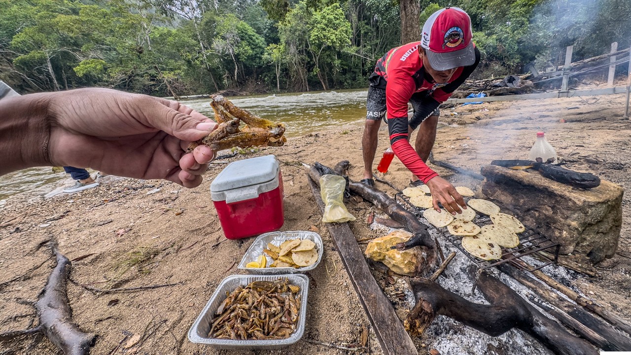 Dia de pesca con atarraya de muchos pupos y pepescas para cocinarlos bien dorados