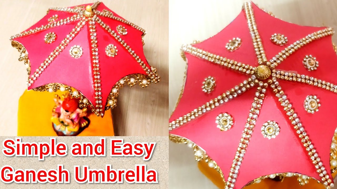 How To Make Simple Ganesh Umbrella || DIY || Umbrella For Ganesh Chaturthi || Easy Handmade Umbrella