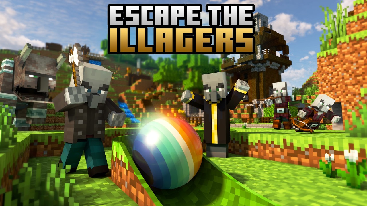 ESCAPE the ILLAGERS - MINECRAFT Marble Run