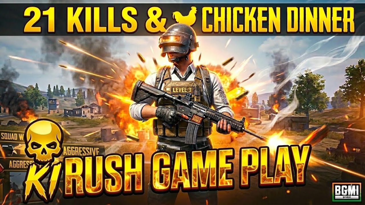 21 Kills Solo Squad 🔥 Aggressive Rush Gameplay | Chicken Dinner | BGMI Highlights