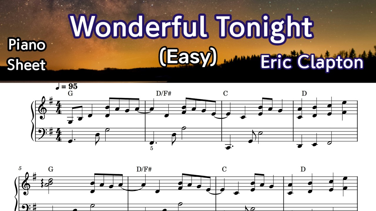 Wonderful Tonight/ Eric Clapton / Easy Piano Sheet Music / by SangHeart Play