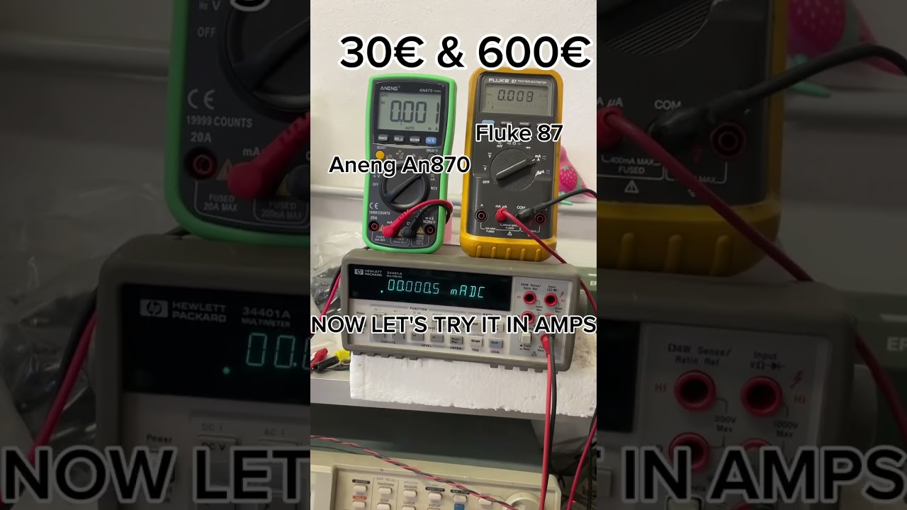 Aneng AN870 and Fluke 87 digital voltmeter for an easy comparation