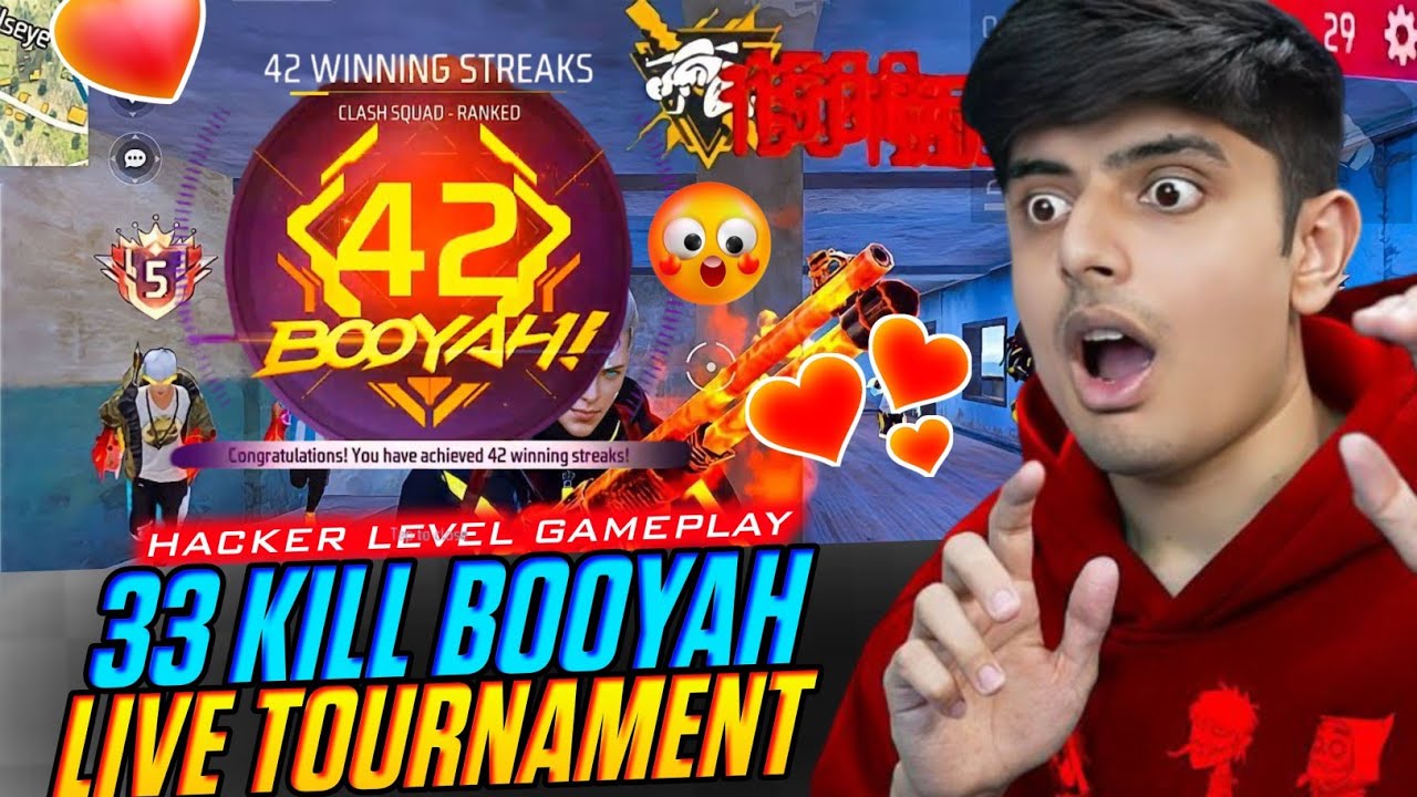 42 winning streaks 😲 impossible🍷| 29 kills Booyah in LIVE TOURNAMENT with #totalgaming 🤯 #brranked 