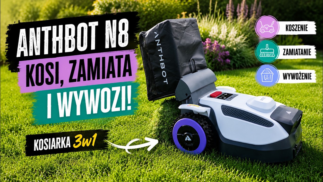 Czy to najlepszy robot koszący? ANTHBOT N8 z koszem na trawę i liście