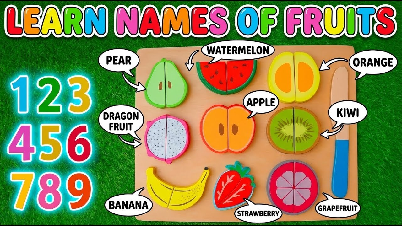 🍎 Fun & Easy Fruit Names for Kids | Learn Fruits with Toys & Alphabet 🍌🍇
