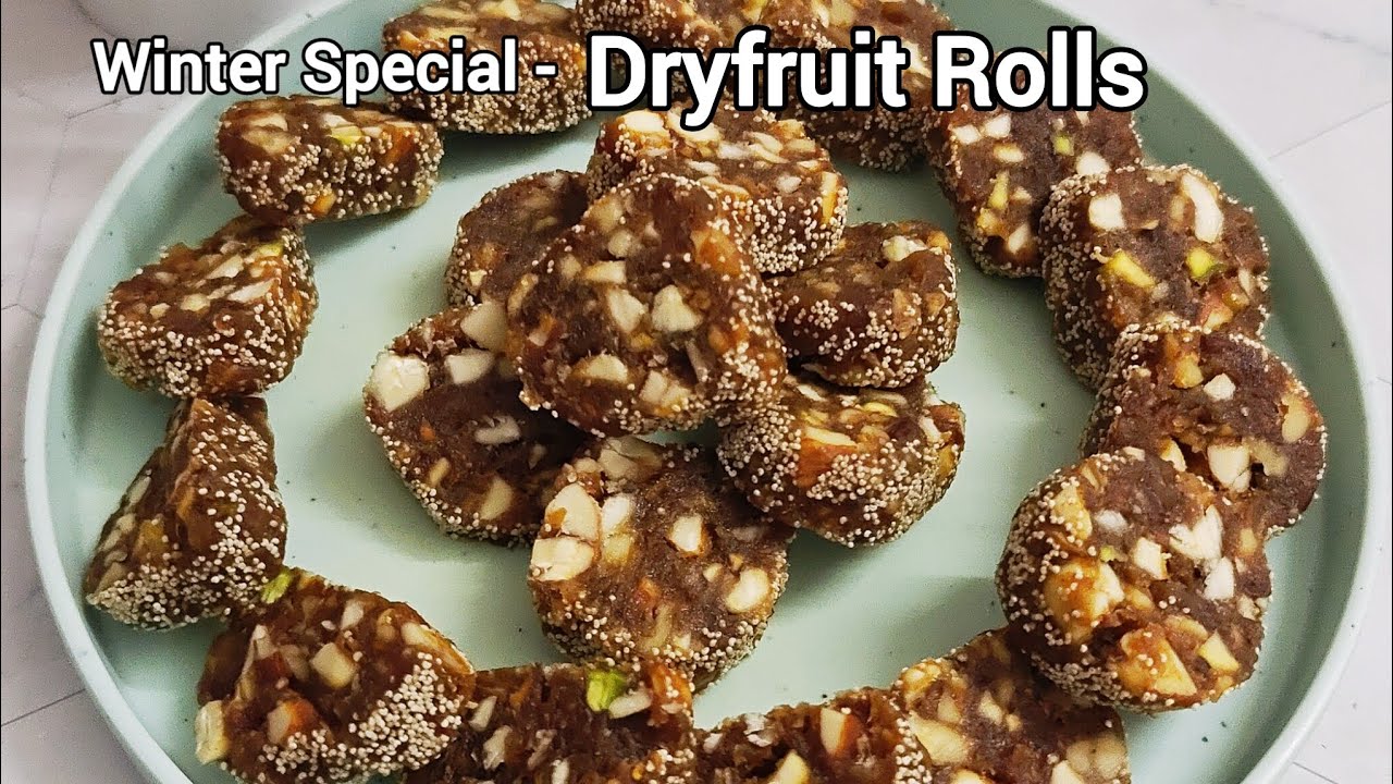 Sugar-free Dryfruit Rolls Recipe | Dates Recipe | Healthy Sweets | Anubhaveats