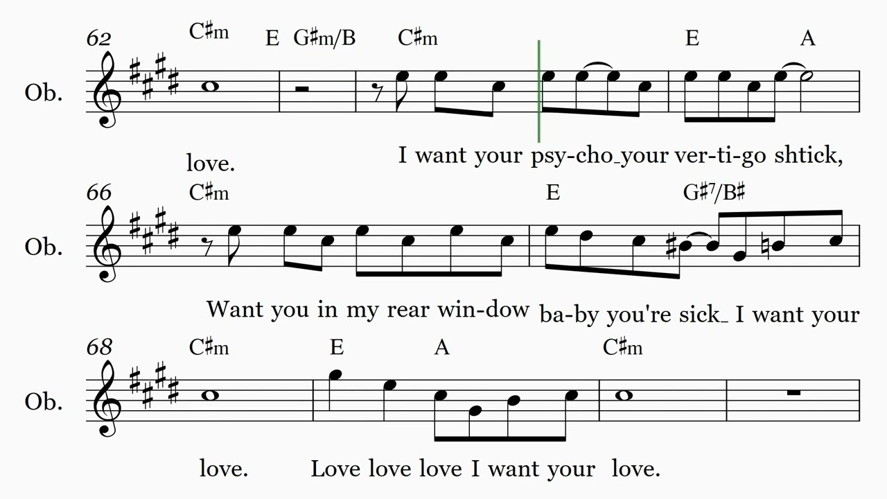Bad Romance - Lead-Sheet for Oboe Solo