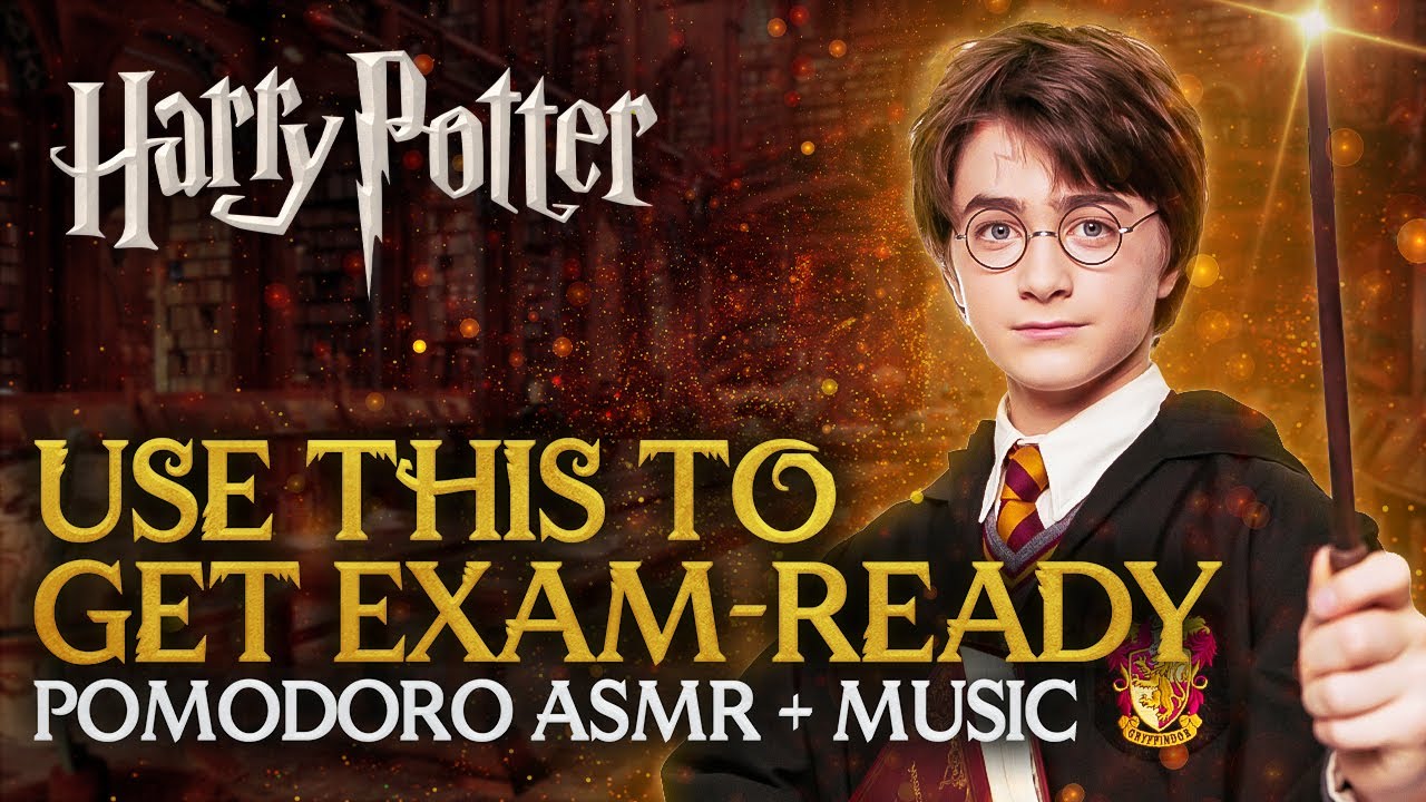 2h Relaxed EXAMS STUDY SESSION 😮‍💨📚 Harry Potter Pomodoro Timer, Hogwarts ASMR Sounds Productivity
