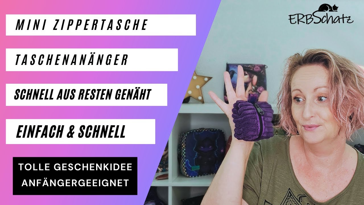 Mini Anhängertäschchen aus Stoffresten nähen, schnell genähte Taschenanhänger