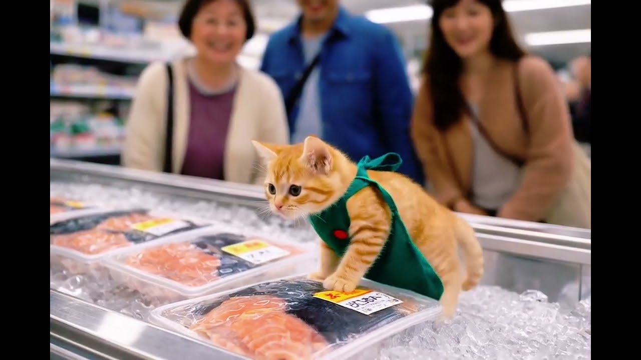 小鉄、スーパーで単発バイト‼️まま猫も参戦⁉️