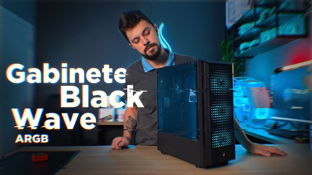 GABINETE GAMER WAVE BLACK RISE MODE COM 3 FANS!