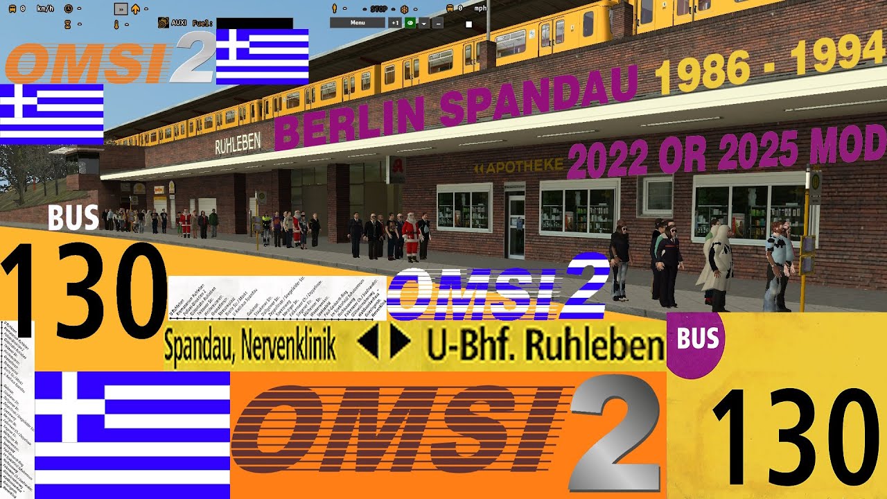 OMSI 2 Berlin Spandau | MAN NG 312 (NG96) | Line 130 Spandau Nervenklinik - U Ruhleben