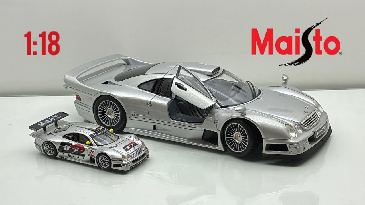 Обзор модели Mercedes-Benz CLK-GTR Street Version 1:18 Maisto | Made in Thailand
