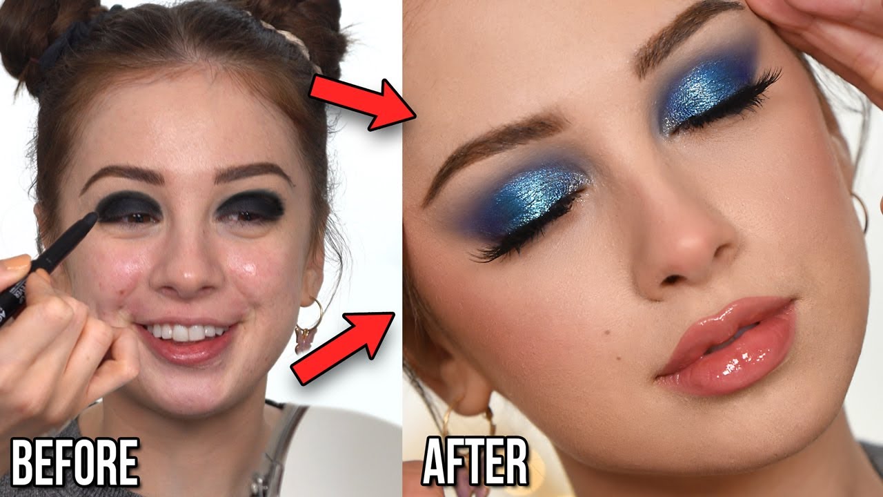 GLAM Blue Smokey Eye Makeup Tutorial