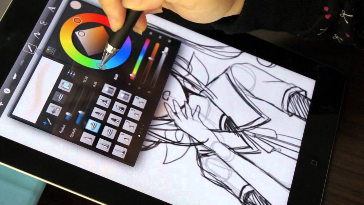 電容式觸控筆 P507 Accu Pen drawing on Apple iPad2