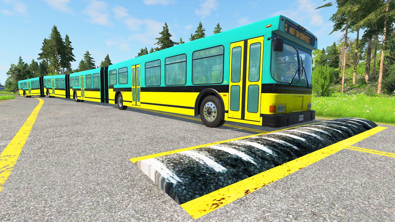 Bus Vs Massive Speed Bumps #3 - BeamNG.Drive