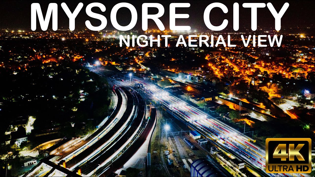 Mysore || Mysore city night drone video || Mysore city night aerial view