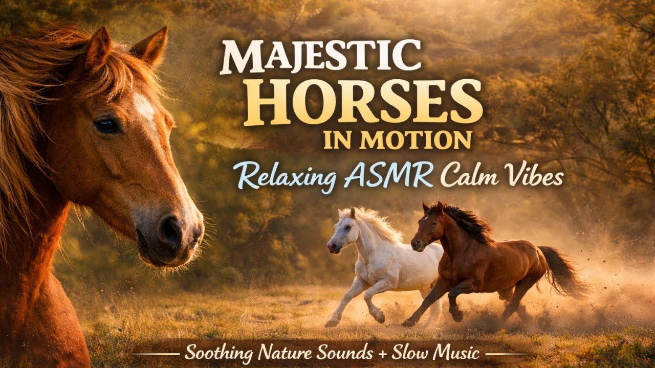 Anti Anxiety | Majestic Horses in Motion 🐎 | Immersive Therapeutic ASMR Relaxation with Slow Music