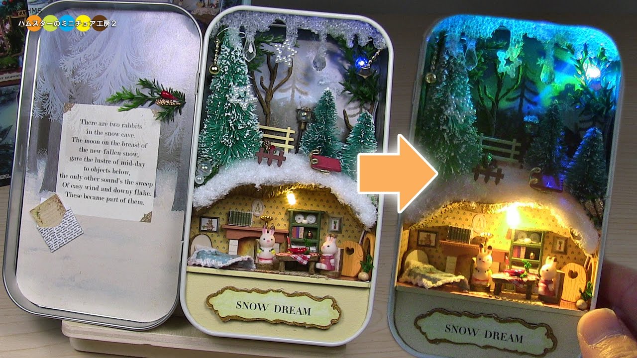 DIY Miniature Dollhouse kit   Snow Dream　ミニチュアキット作り スノードリーム