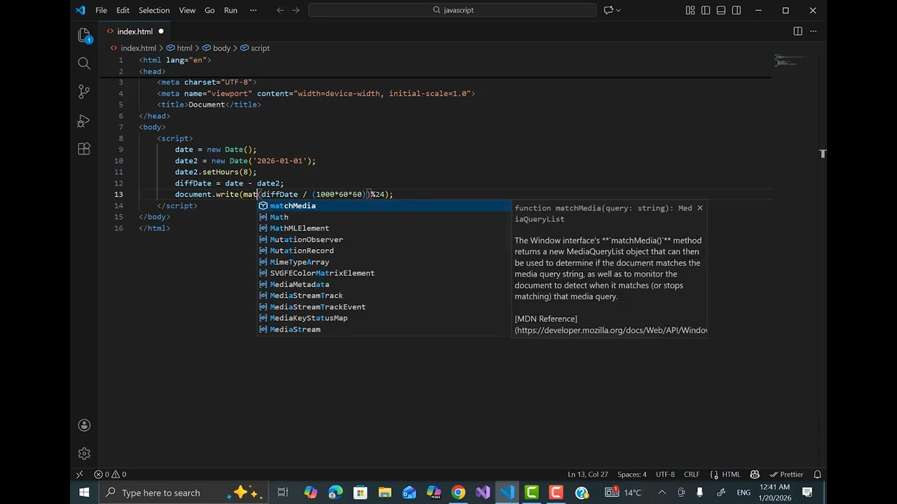 Tutorial javascript date part 11
