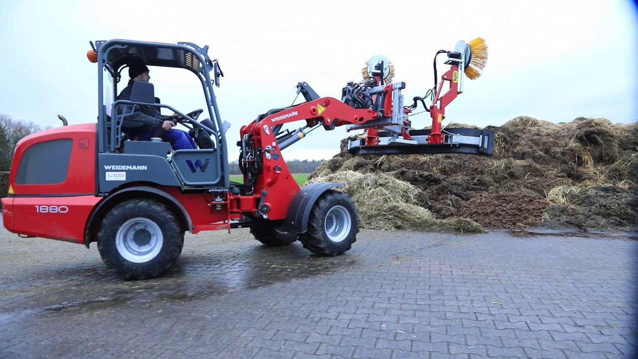 Kemp voerschuif in combinatie met veegborstel