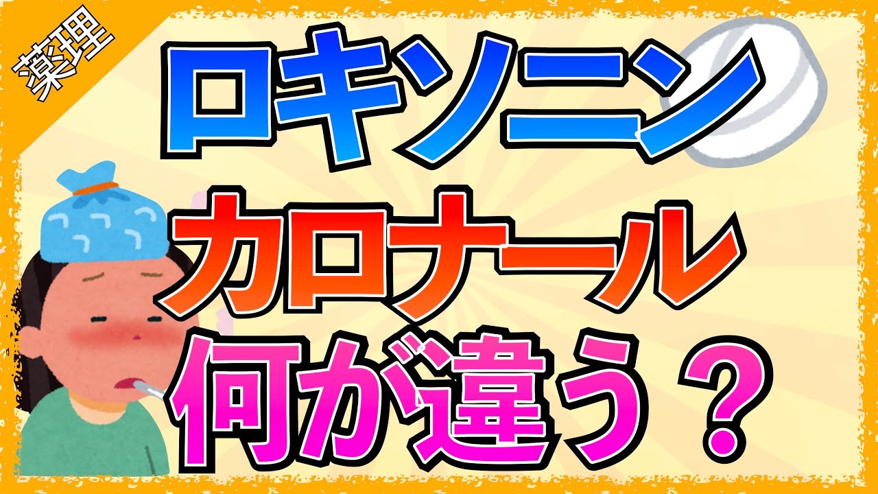 イラストで学ぶ医学！「カロナールとロキソニンの違い」効果/作用する仕組み/副作用
