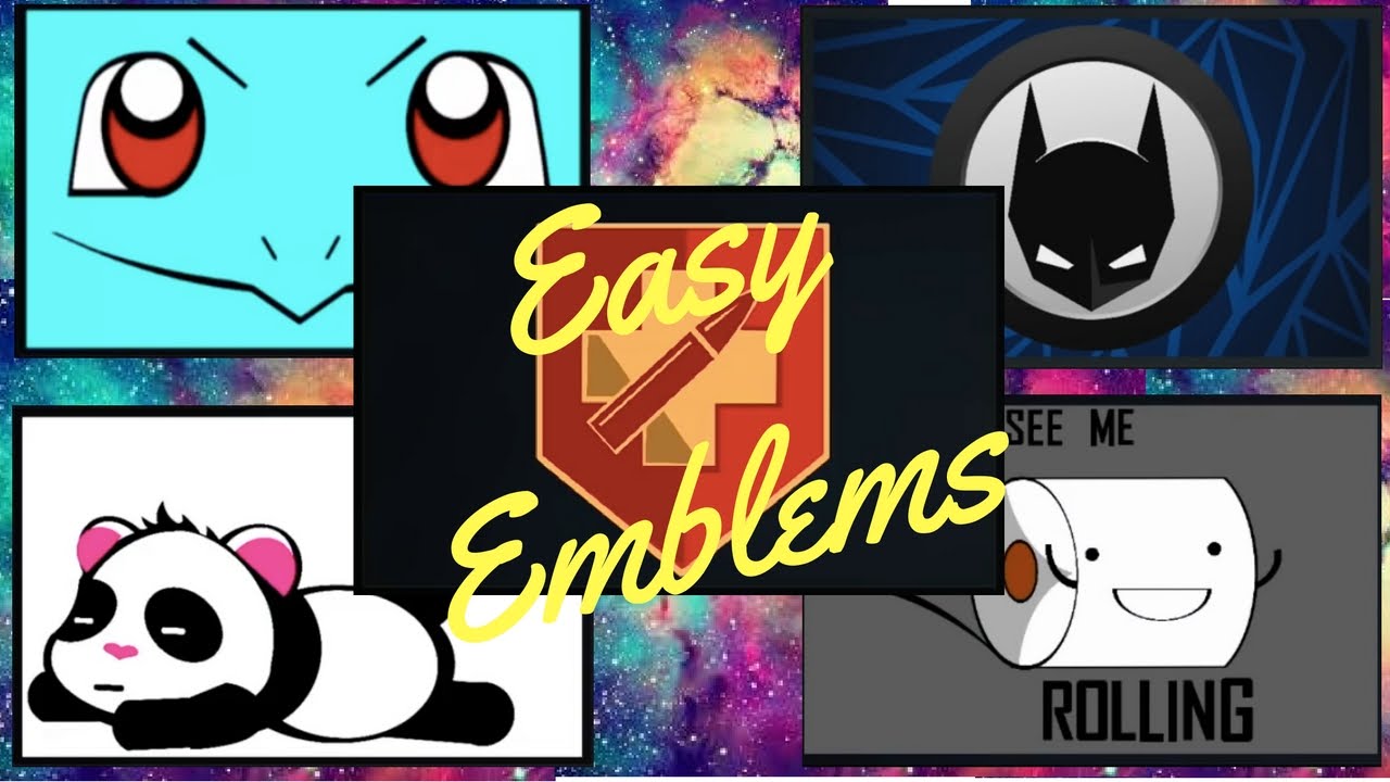5 Easy To Make Emblems In Black Ops 3. Panda, toilet paper, juggernaut, batman, and squirtle.