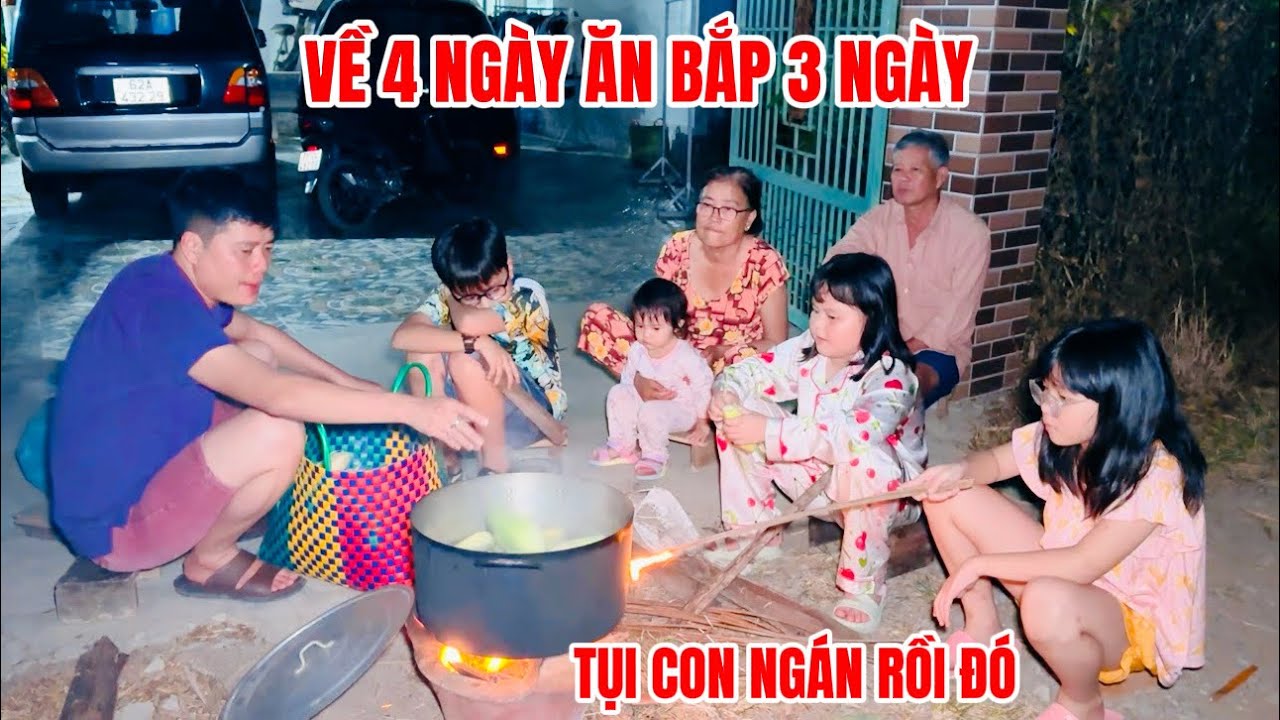 Khương Dừa về nghỉ Tết 4 ngày thì ăn bắp hết 3 ngày, Trà Sữa ngán luôn…