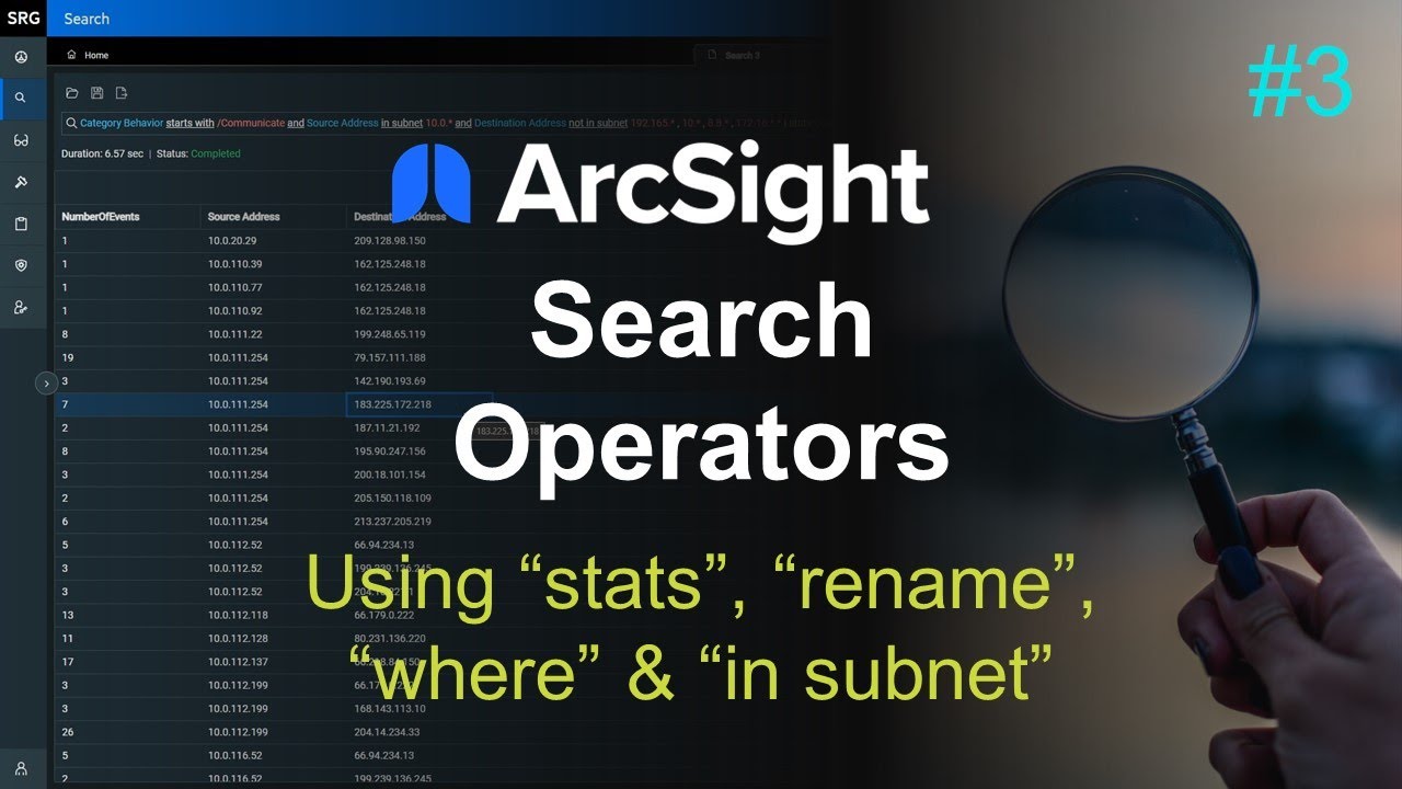 ArcSight Search Operators &ndash; #3 &ndash; Stats, Rename, Where, and In Subnet