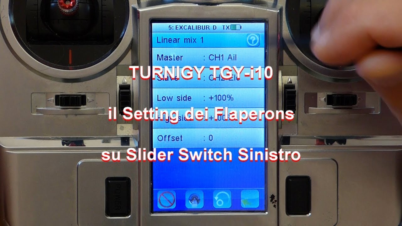 TURNIGY TGY-i10 - I Flaperon: Il Setting su Slider Switch SX - Tutorial