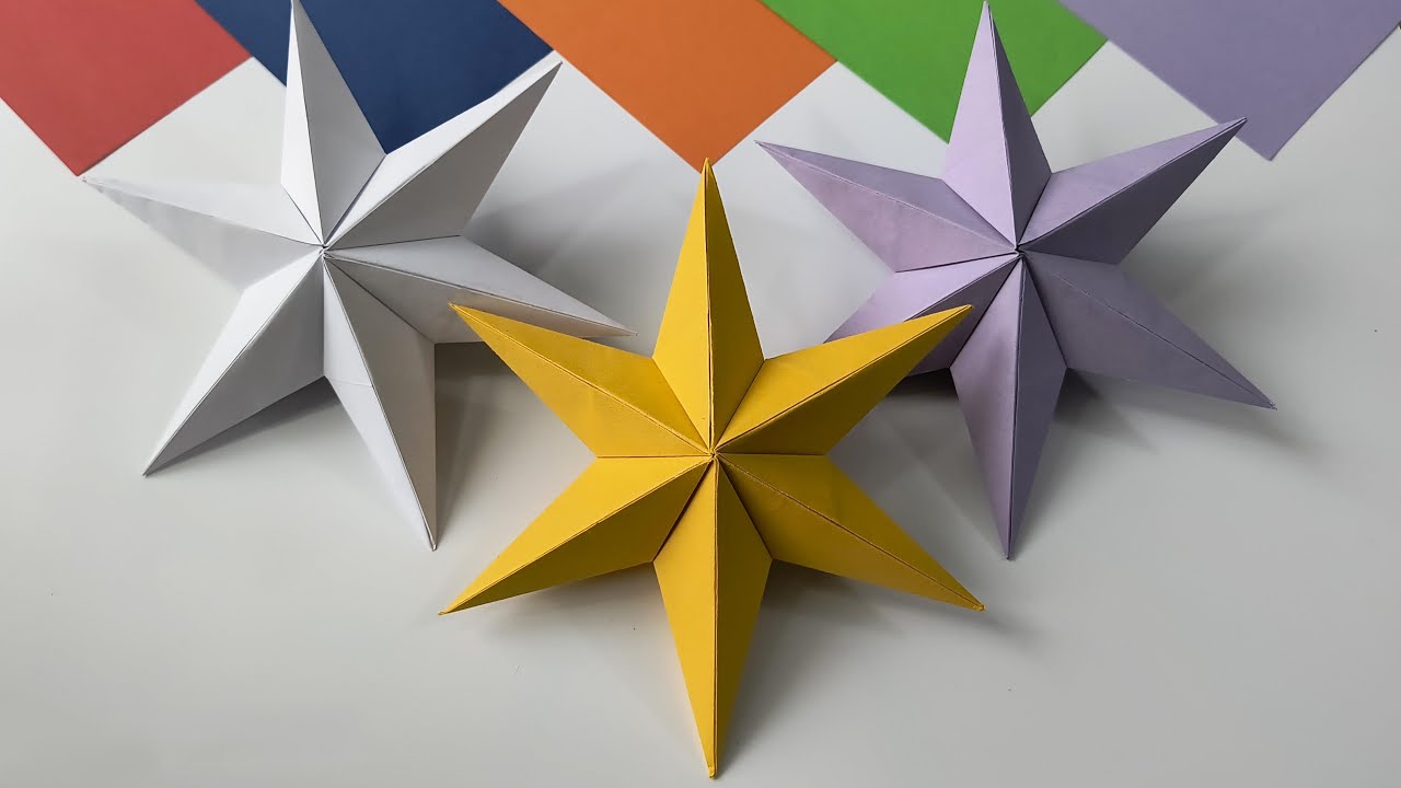 Estrella de Navidad de papel, Papiroflexia, Cosas de Papel, Entretenimiento para Niños