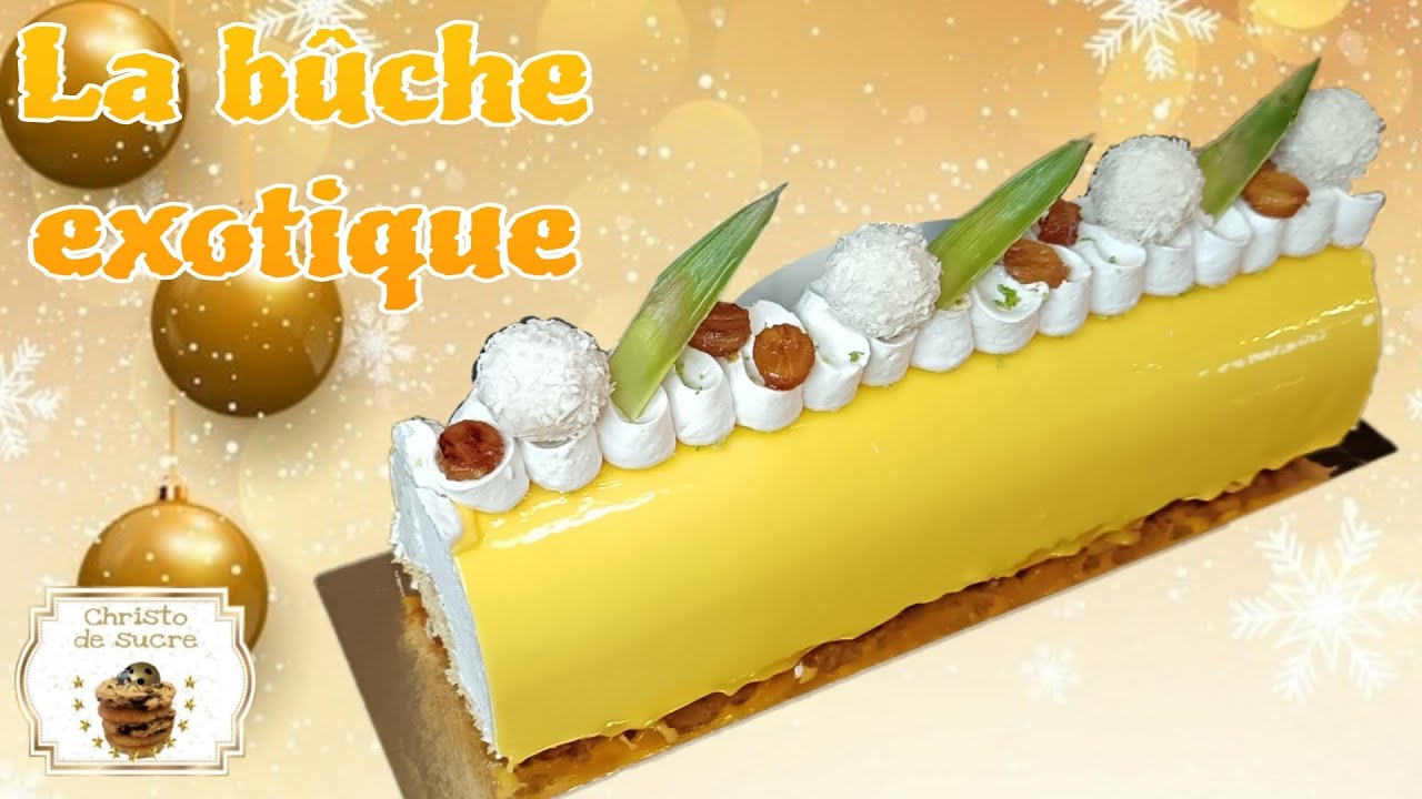 🎄La délicieuse recette de bûche exotique de Noël, (noix de coco, ananas, citron vert 10-12 pers)🧑‍🎄